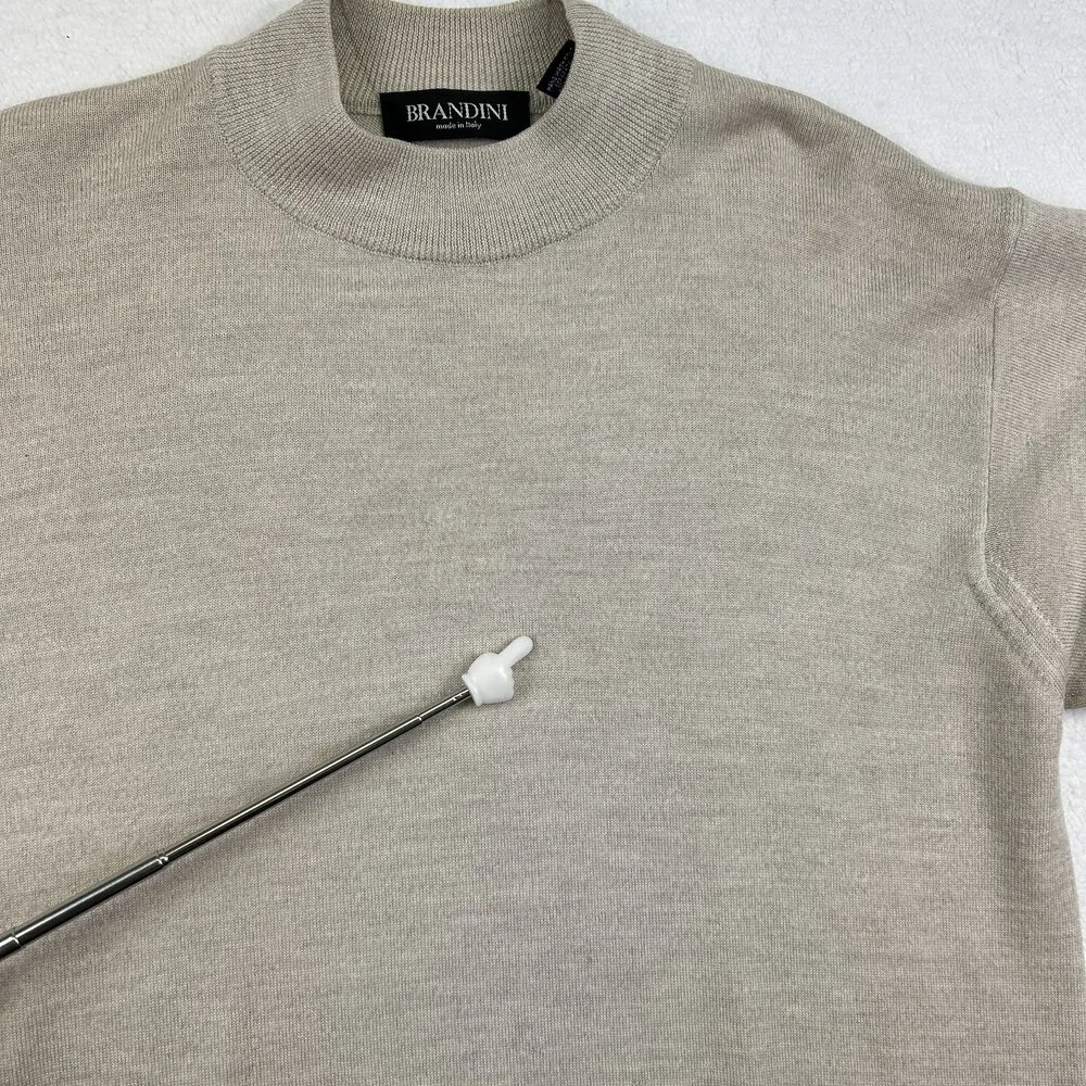 Brandini Sweater Mens Large Tall Woolmark 100% Merino Wool Crewneck Italy